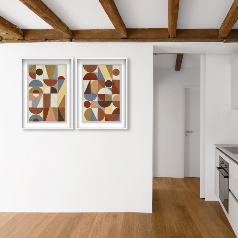 Tiled Set Framed Graphic Art, 46.5"H x 31.5"W, White Shadowbox
