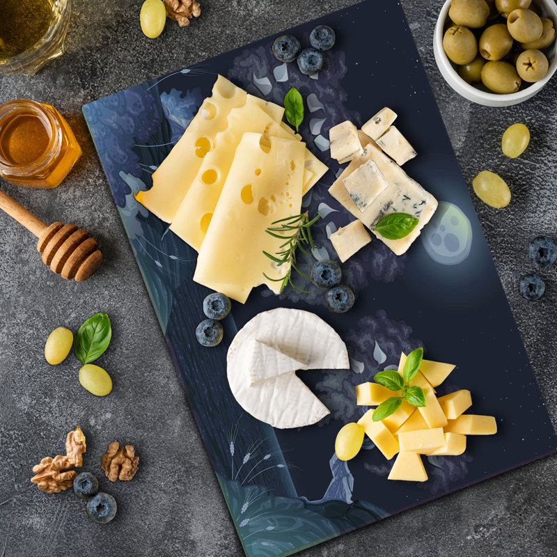 Ambesonne Nature Cutting Board Large Size Dramatic Night Purple