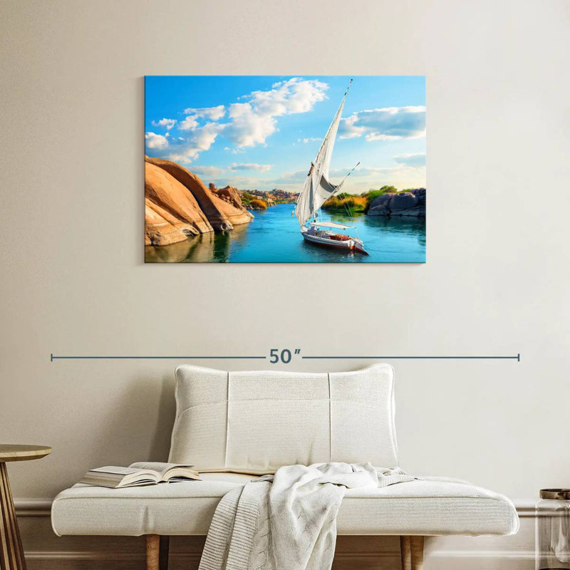 Meil River Nile Boat, H 24 po x l 36 po