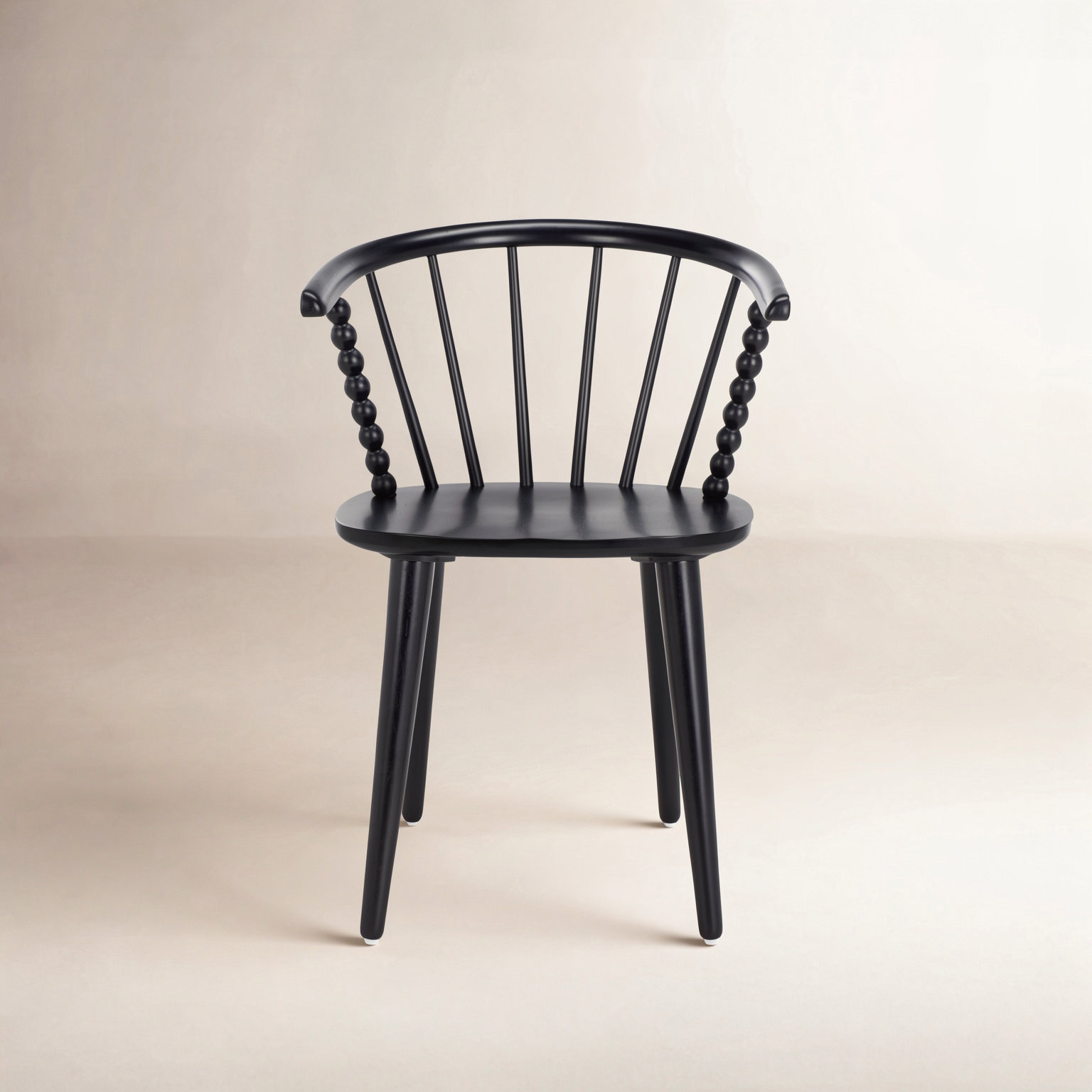 Condrey Curved Back Dining Armchair, Black