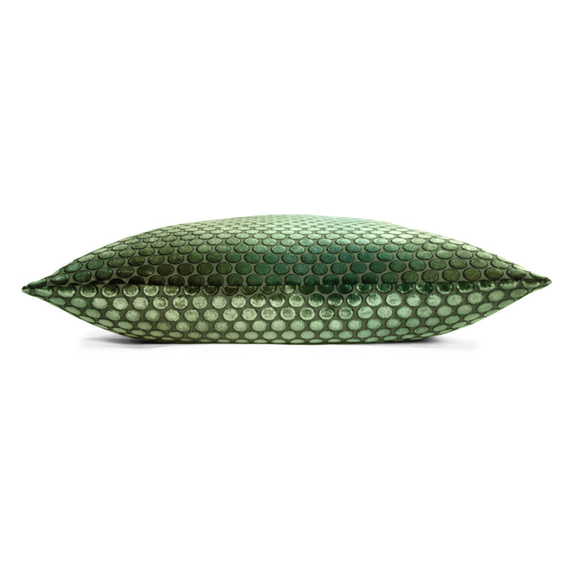 Dots Square Velvet Pillow Cover & Insert, 18"H x 18"W, Evergreen