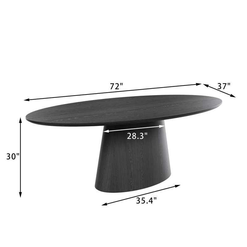 Table de salle à manger Anela, Noir
