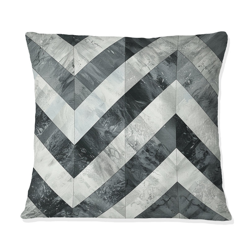 Coussin Chevron Glamour III - Glam, H 16 po x l 16 po