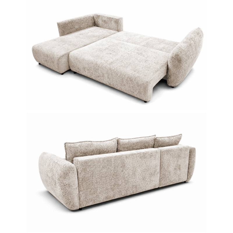 Sectional, Left Hand Facing Corner Sofa, Cream FLOW 3