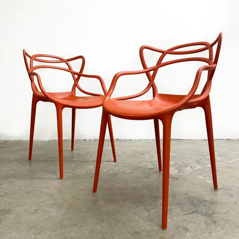 Haltwhistle Wingback Stacking Side Chair, Red, 2