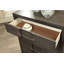 Commode de style transitionnel 1 pièce à queue d'aronde anglaise à 5 tiroirs avec roulement à billes et tiroir gris