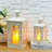 Set of 2 Decorative Candle Lantern 12'' & 8'' High Metal-1404193153
