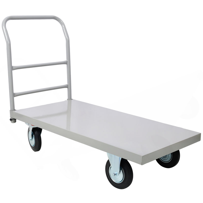 Chariot à plate-forme de chariot industriel avec roues - Chariot 24 x 48 robuste - Capacité de 2 000 lb. X 48 po 2000 lb Capacité, couleur grise