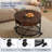 Lift Top Round Coffee Table with RGB LED Lights, Rolling Storage Table with Lockable Casters for Living Room-346361346