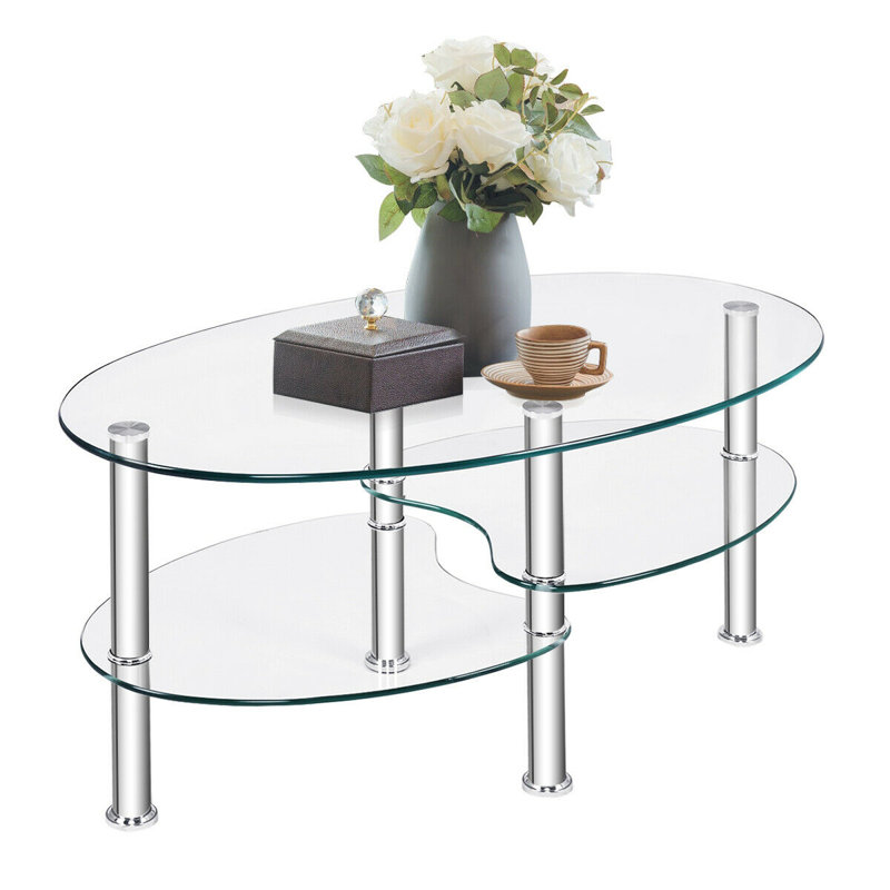 Siguna Glass Top Coffee Table, Clear