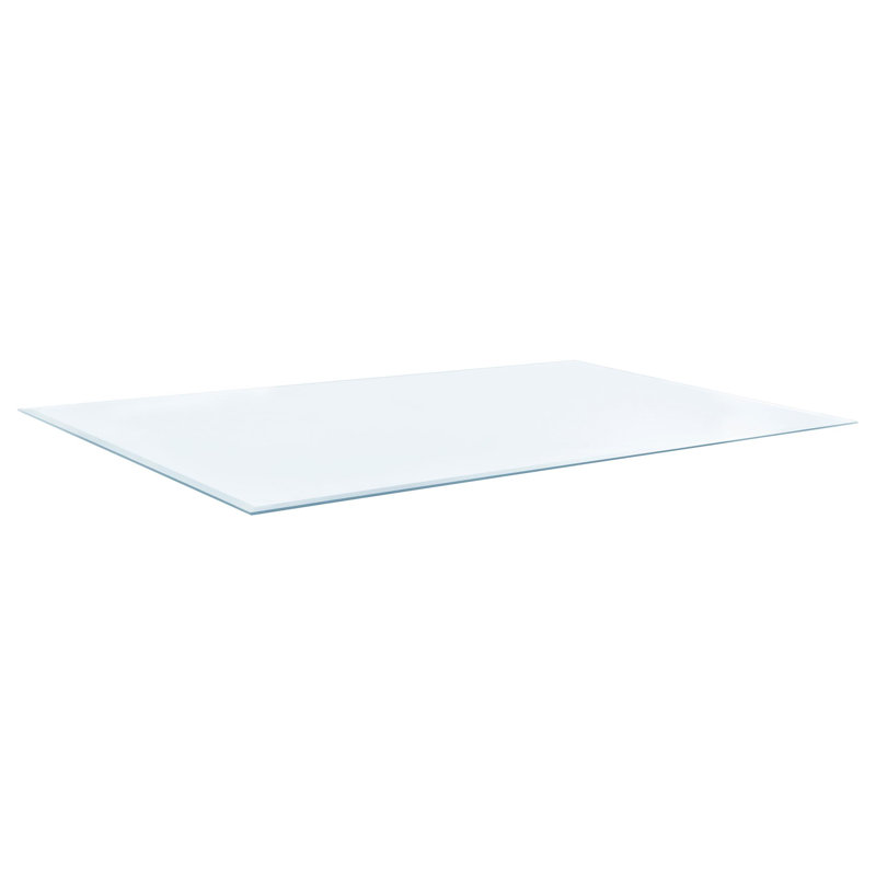 Plateau rectangulaire en verre trempé transparent de 6 mm, P 18 po x L 50 po