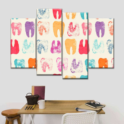 «Tooth Abstract», ensemble de 4 pièces sur toile