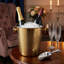URBNLIVING Gold Metal Barware Set Cocktail Shaker Ice Bucket Wine Cooler Tongs Double Wall - Champagne & Wine Bottle Cooler