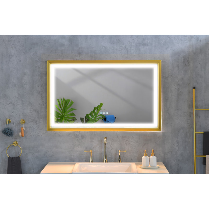 Miroir de salle de bain mural à DEL à intensité variable