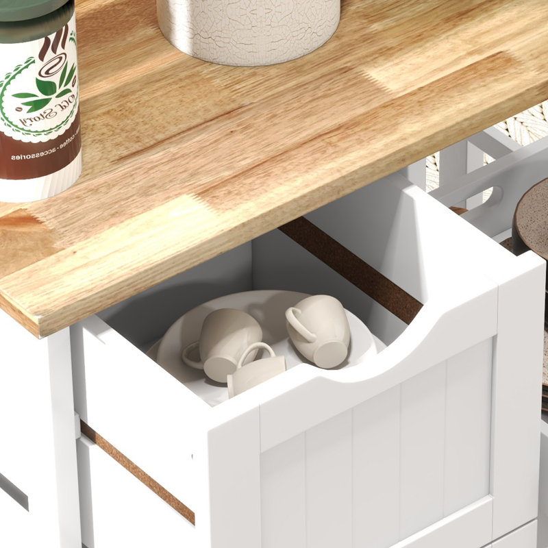 Beallsville Solid Wood Top Kitchen Cart