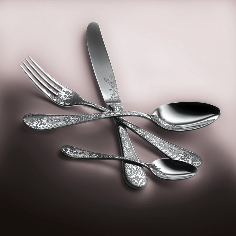 Casablanca Floral & Damask 5-Piece Stainless Steel Cutlery Set
