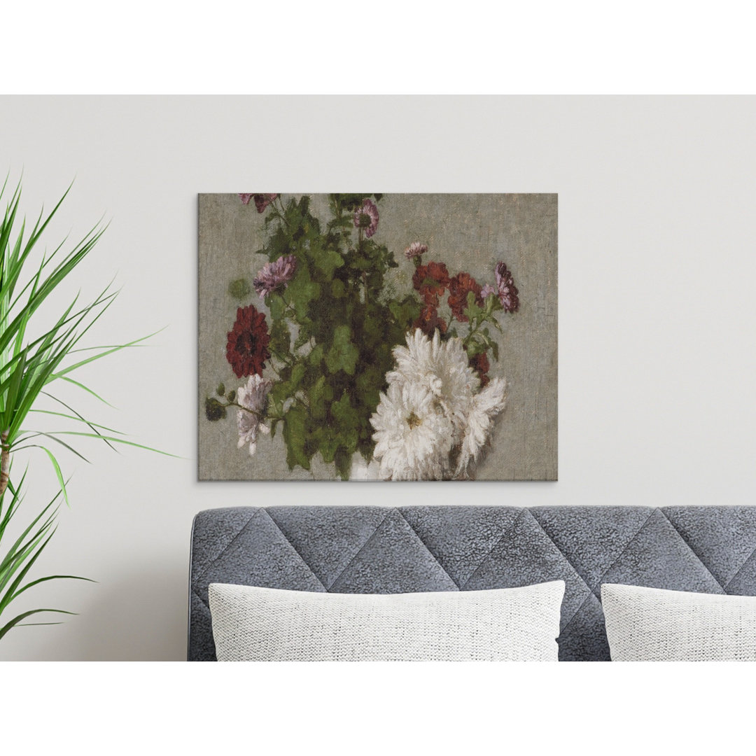Floral Still Life Canvas Wall Art, Gallery Wrapped Print, Ready to Hang, Archival Quality, Vintage Flower Bouquet, Modern Home Decor
