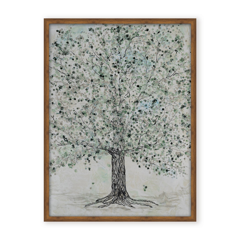 Nature Inspired "Lush Renewal" Canvas Wall Art By , 24" H x 16" W, Framed Matted Print, Black