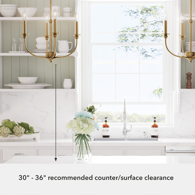 Hunter Southcrest 4 Light Chandelier Ceiling Light Fixture, 23.25" H x 18" W x 18" D, Luxe Gold