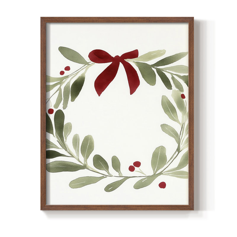 «Christmas Holiday Art» CECXLVII, reproduction d'art encadrée - bois massif, Noyer, H 15 po x l 12 po