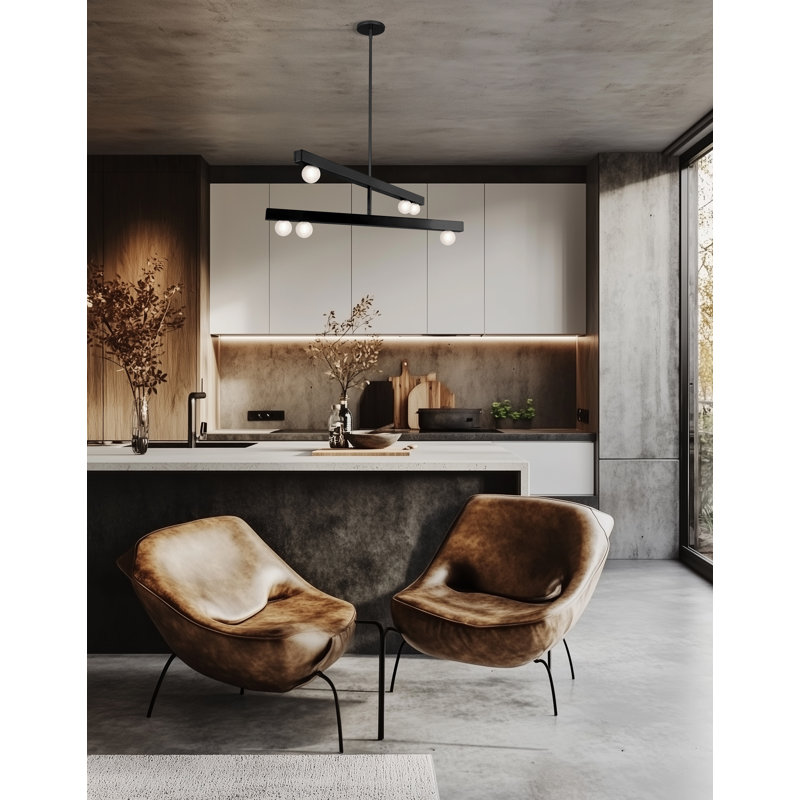 Raleigh 6 Light Chandelier, Matte Black