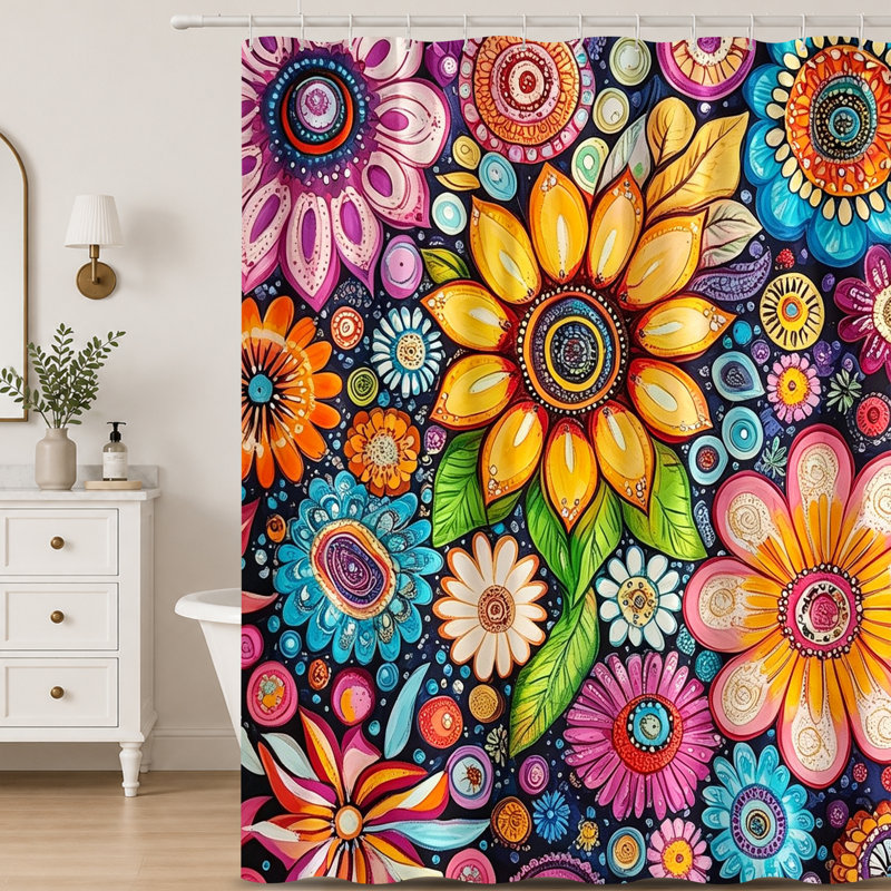 Shower Curtains with Hooks Included