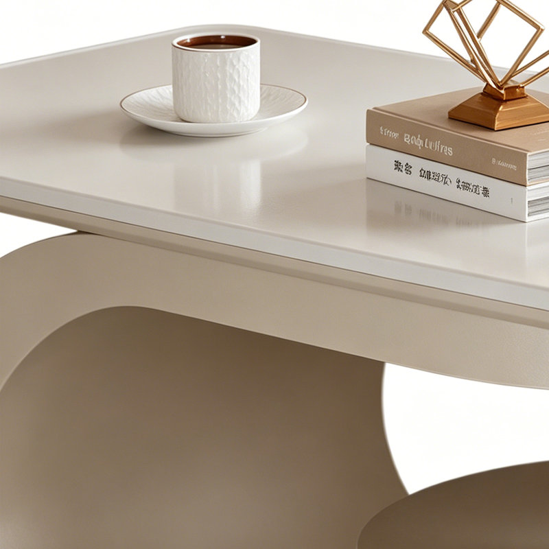Carrasco Single Coffee Table with Storage, White Top/Cream Base, 17.71" H x 35.43" L x 19.68" W