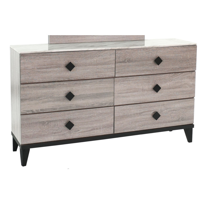 Gurdas 62'' W 6 - Drawer Dresser, Cream