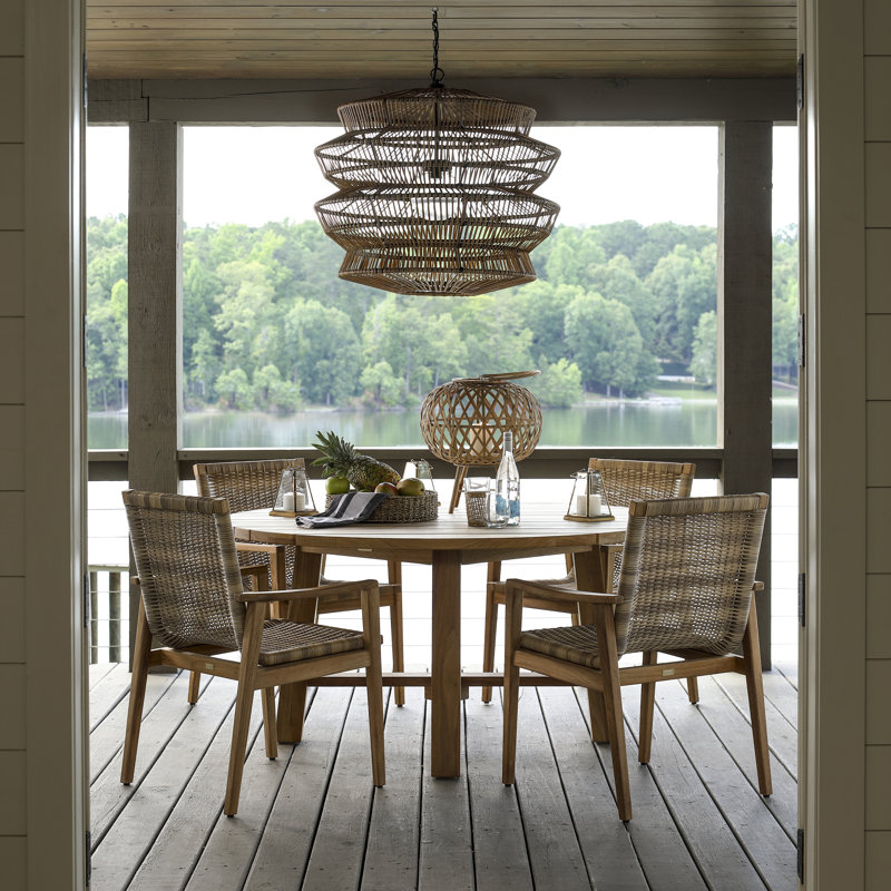 Paige Outdoor Dining Table, Natural Teak