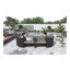 Ensemble de canapés modulaires en rotin pour l'extérieur avec cadre mini spa, sièges en bois et espaces de rangement, gris