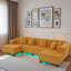 Canapé modulaire moderne en forme de U avec bande lumineuse à DEL RVB et 6 coussins-217716691