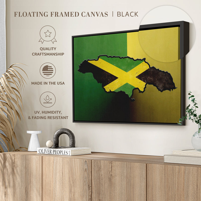 Drapeau jamaïcain, impression sur toile, H 9 po x l 13 po
