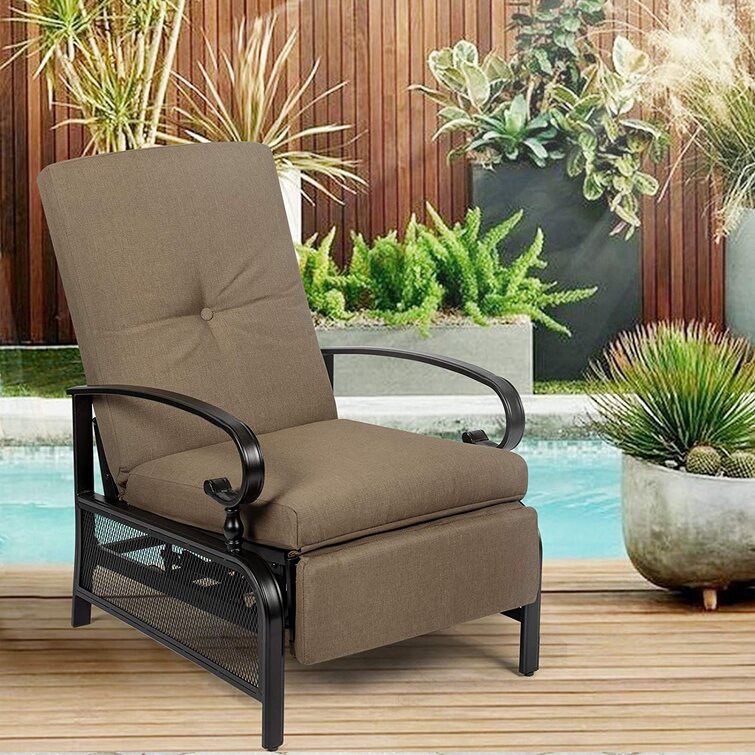 Lark Manor Pylesville Recliner Patio Chair with Cushions & Reviews