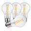 A19 ampoules à filament DEL équivalentes 8 W 60 W, 760 lumens 2700 K lumière du jour, ampoules E26 en verre transparent non à intensité variable, paquet de 4-131443103-136680655
