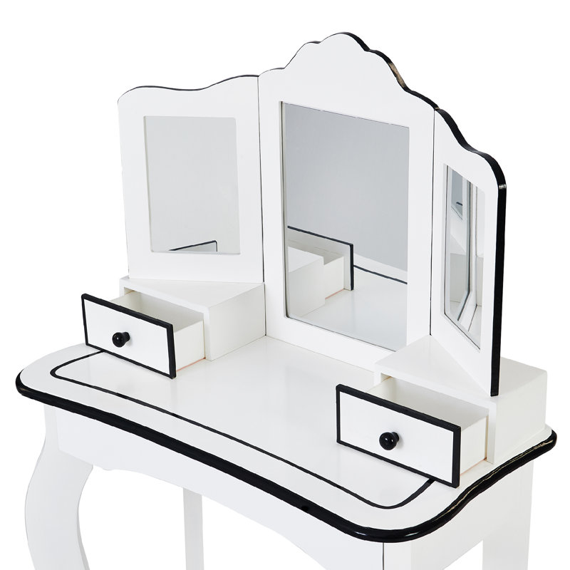 Kids Vanity Set with Mirror, White
