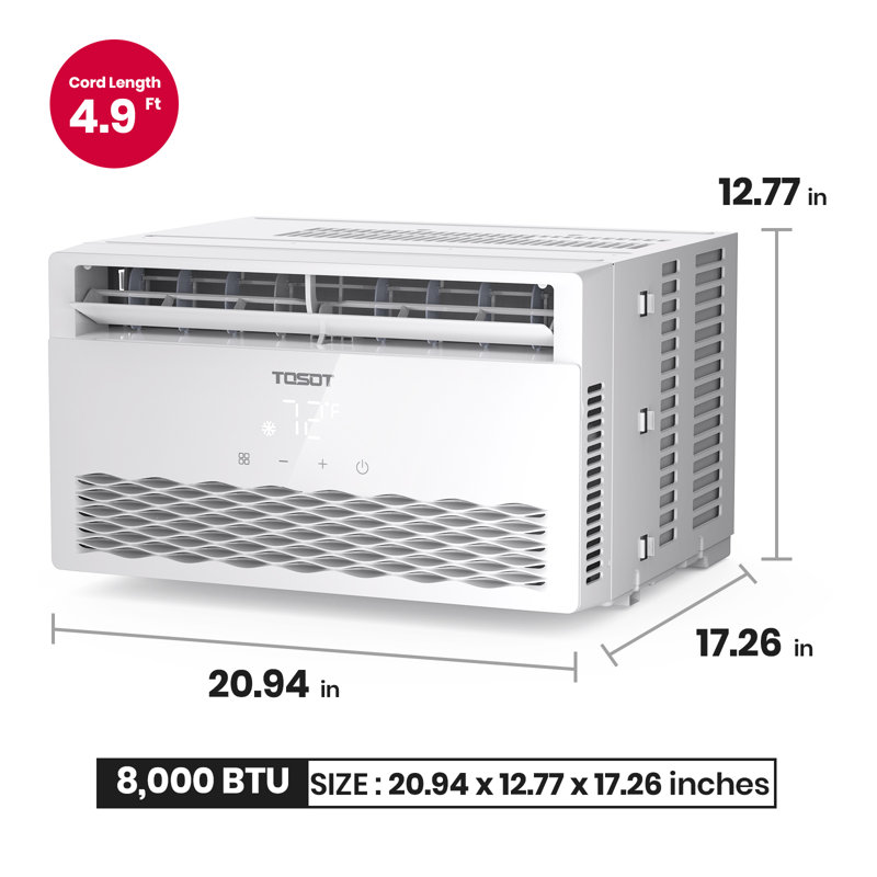 TOSOT 8000 BTU Window Air Conditioner for 350 Square Feet with Remote Included