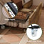 Lit plateforme avec 2 tiroirs de rangement, 4 points de fixation, grand lit avec tiroirs à grain de bois-336311299-336311308