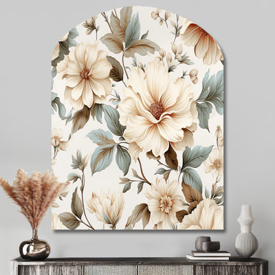 Vintage Florals - Plants Arch, décoration murale en métal, reproduction d'art asymétrique Boho