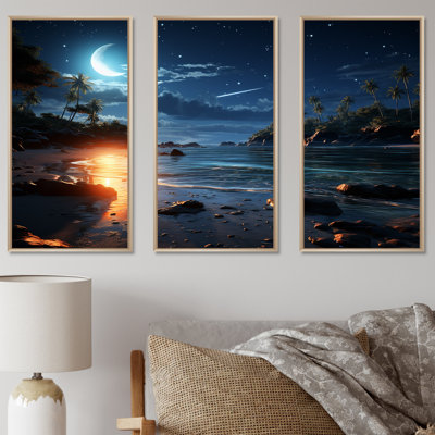 Mystic Tropical Beach Moonlight I - Art mural plage