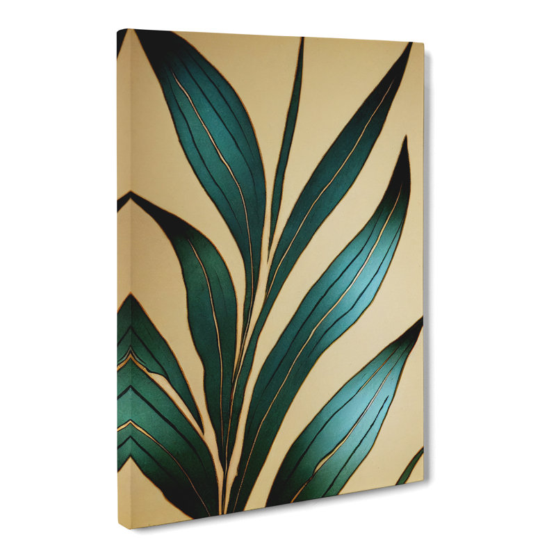 Waneta Fern Leaf Sgraffito - Wrapped Canvas Print, 50cm H x 35cm W x 3cm D, Canvas