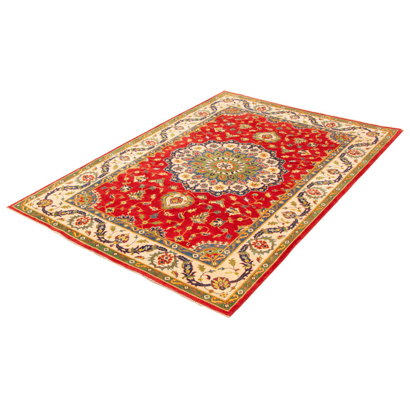 Tapis unique en laine noué à la main 6 pi 9 po x 9 pi 8 po nouvel âge Oddvin