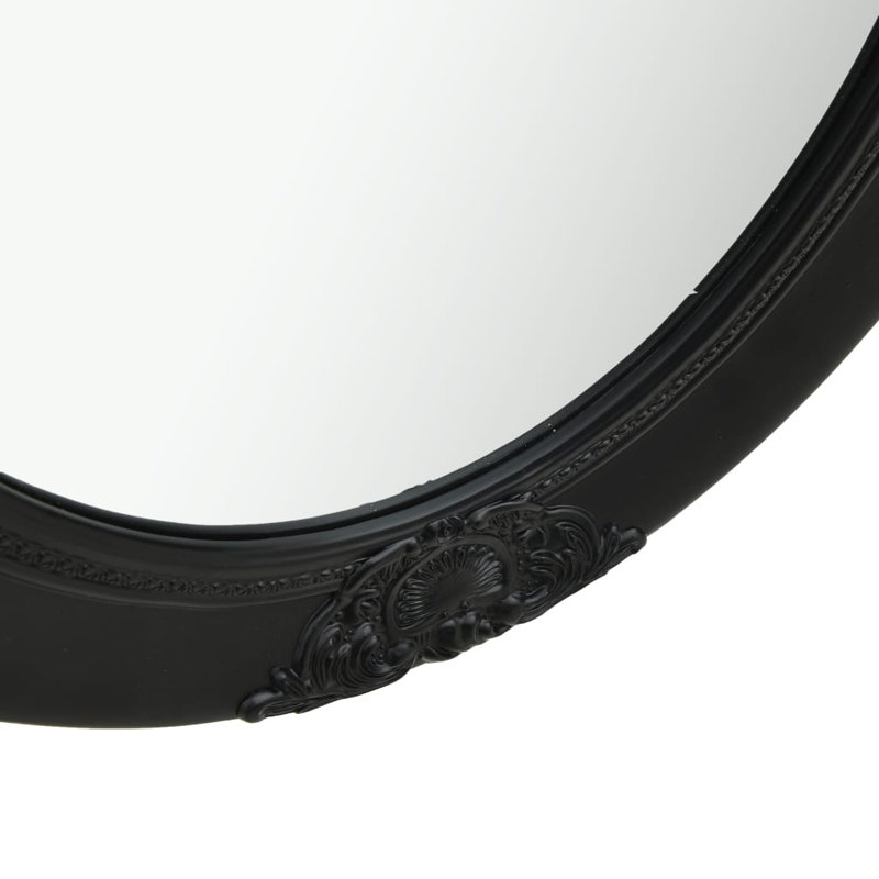Cann Wood Oval Wall Mirror, 70cm H x 50cm W, Black