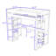 Lit mezzanine en bois avec bureau, 4 tiroirs, lumière DEL, USB et tablettes-669346002-669346000
