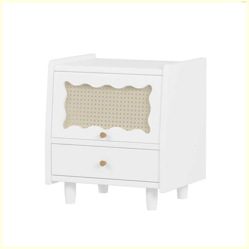 Table de chevet en bois, Blanc