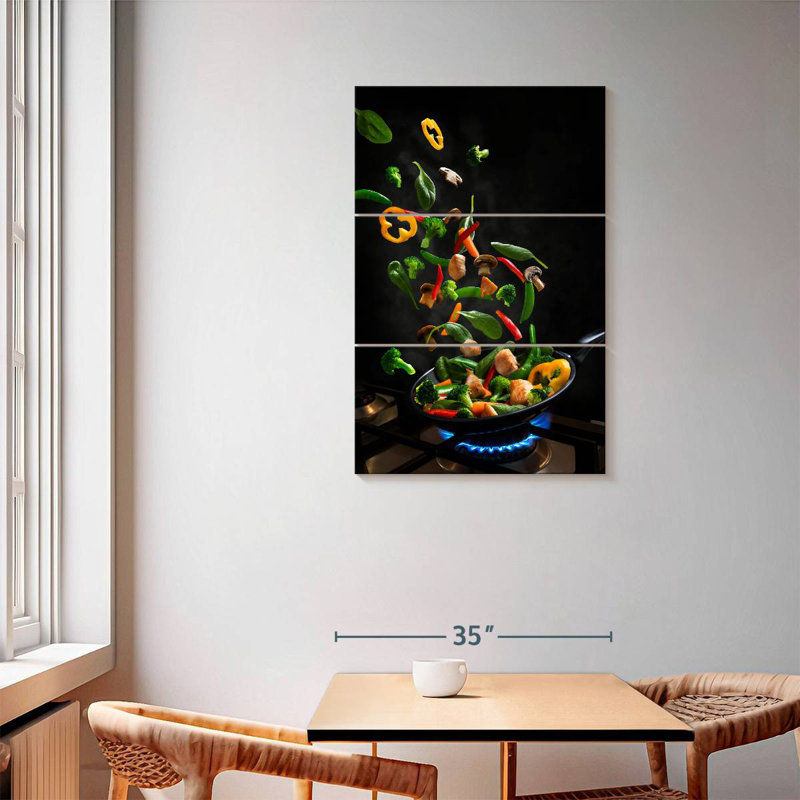 Yarlin Flying Stir-Fried Vegetables, 57" H x 36" W