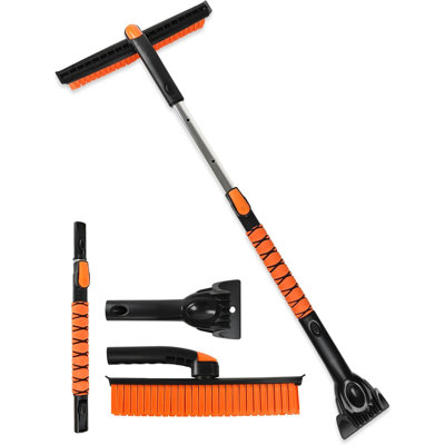 Grattoir à glace 41 po pour pare-brise de voiture et brosse à neige extensible avec poignée en mousse et tête de brosse pivotante à 360 ° pour voiture de Noël