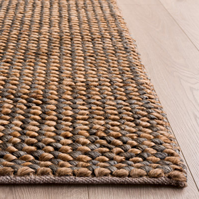 Natural Fibre Couture 110% jute tissé à la main à 80%; Tapis 20% coton sans motif