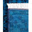 Tapis bleu noué à la main de conception unique Chimel