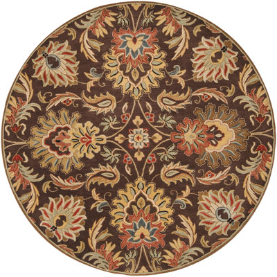 Arden Oriental Handmade Tufted Wool Dark Brown/Garnet Area Rug