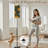 PeeNoke 68.5" Standing Floor Lamp Autumn Botanical Yellow Flowers Brown Leaves Dark Dimmable Metal Pole Lamp with Linen Lampshade LED Bulb Included